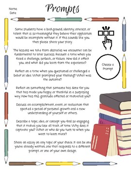 easy essay prompts for college