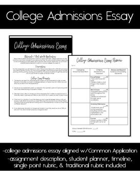 Preview of College Admissions Essay w/timeline, student planner, rubrics-DISTANCE LEARNING