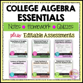Preview of College Algebra Essentials and Assessments | Flamingo Math