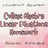 College Algebra Linear Equations Homework