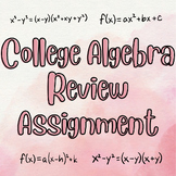 College Algebra Review Assignment
