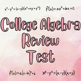 College Algebra Review Test