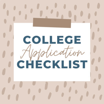 Preview of College Application Checklist