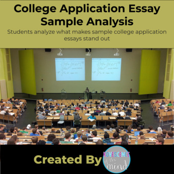 Preview of College Application Essay Sample Analysis