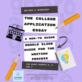 Preview of College Application Essay or Personal Statement: The Writing Process Slide Guide