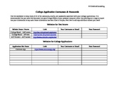 College Application Organization - Login Information