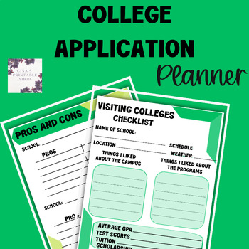 Preview of College Application Planner