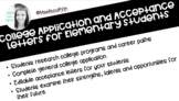 College Application and Acceptances Letters for Elementary