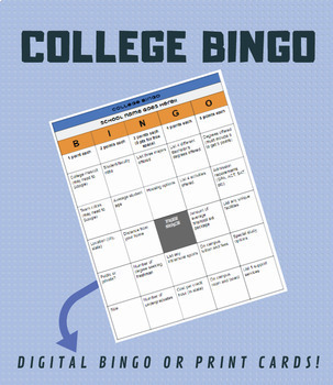 Preview of College Bingo - College Research - Favorite College