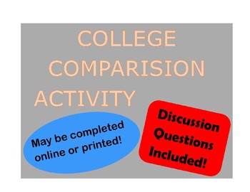Preview of College Comparision Activity