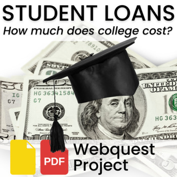 Preview of College Cost Student Loan Repayment Webquest Project PDF or Digital