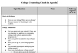 College Counseling Check-In Agenda 