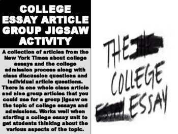 Preview of College Essay Article Group Jigsaw Activity