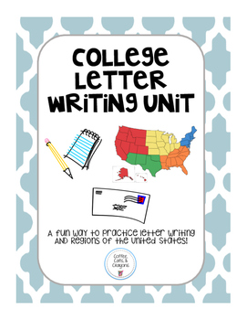 Preview of College Letter Writing Unit: Regions of the United States