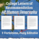 College Letter of Recommendation - AP Human Geography