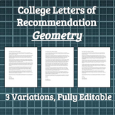 College Letter of Recommendation - Geometry