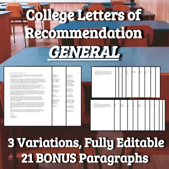 Preview of College Letter of Recommendation Kit