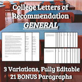 College Letter of Recommendation Kit