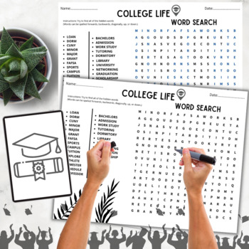 Preview of College Life Word Search