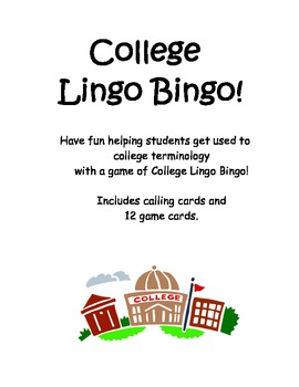 Preview of College Lingo Bingo!