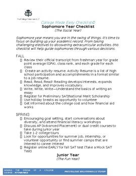 Preview of College Made Easy Checklist.2023