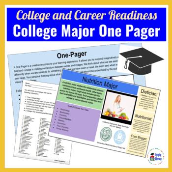 Preview of College Major One Pager Project l College and Career Readiness