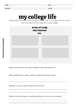 Preview of College Major Planning For Beginners Activity