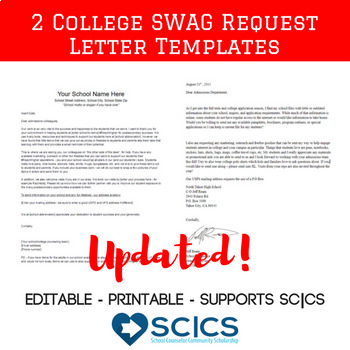 Preview of College Materials Request Letter - Get College SWAG in the mail!