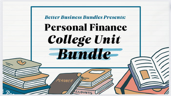 Preview of Personal Financial Literacy: College Unit Notes Bundle with Assessment/Key