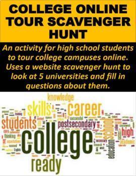 Preview of College Online Tour Scavenger Hunt (GOOGLE SLIDES)