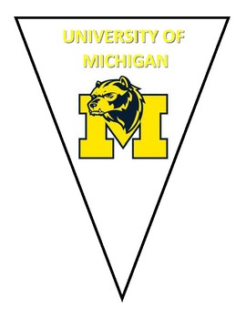 Preview of College Pennant Research Activity AVID with 34 Bonus Printable College Pennants