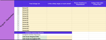 Preview of College Planning Worksheet