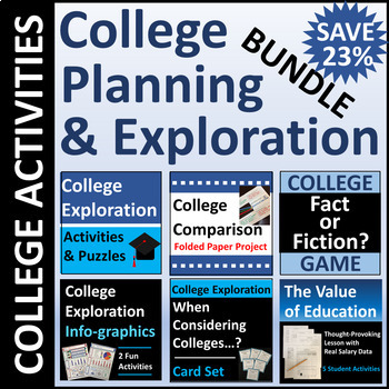 Preview of College Planning and Exploration Activities Bundle SAVE 23%