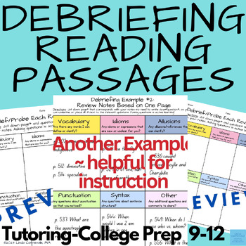 Preview of Made for SAT™ + ACT™ Prep Tutoring-Reading Comprehension Passages Review 9-12th