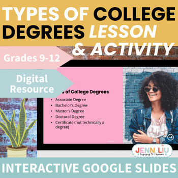 Preview of Types of College Degrees - College Readiness - Lesson & Activity