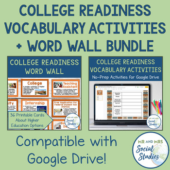 Preview of College Readiness Vocabulary Activity Set and Word Wall Bundle