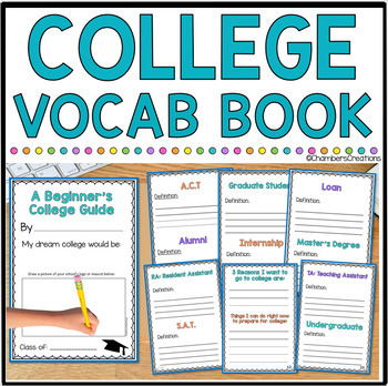Preview of College Readiness Vocabulary Mini books College Week Goals Counseling Prep