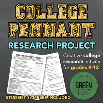 Preview of College Research Pennant Project With Worksheet