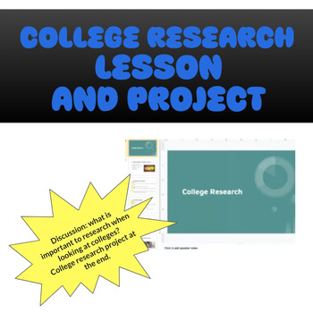 Preview of College Research lesson/project