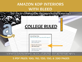 College Ruled Composition Notebook KDP Interior 7.5 x 9.25