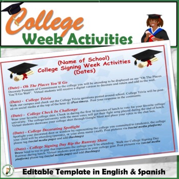 Preview of College Signing Week Activities with Templates