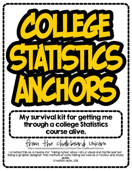 Preview of College Statistics Mini-Posters/Study Guides