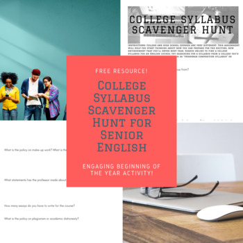 Preview of College Syllabus Scavenger Hunt for Senior English