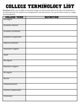 college research worksheet middle school