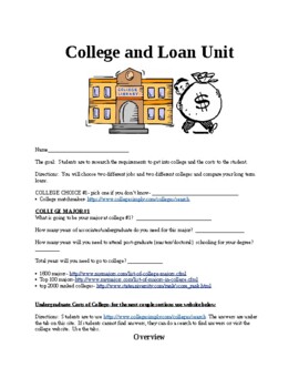 loan worksheet for high school students