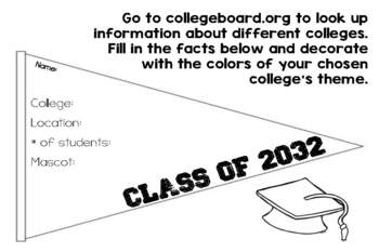 College Week Resource College Pennant Template And Research Actviity