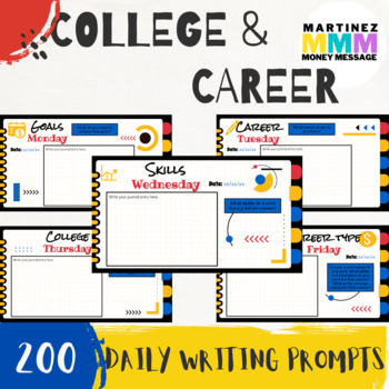 Preview of College and Career Readiness Bell Ringer Writing Prompts (Editable)