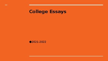 Preview of College and Career Readiness- College Essays for UC & Private