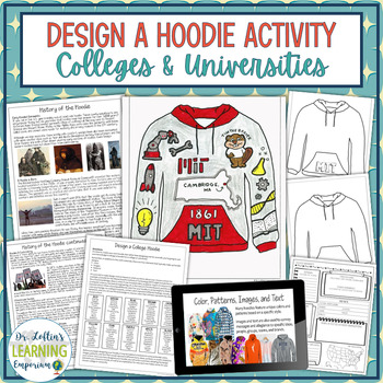 Preview of College and University Design a Hoodie Research Project - College Awareness AVID