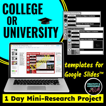 Preview of Colleges & Universities 1 Day Mini-Research Project Google Slides™ Presentation